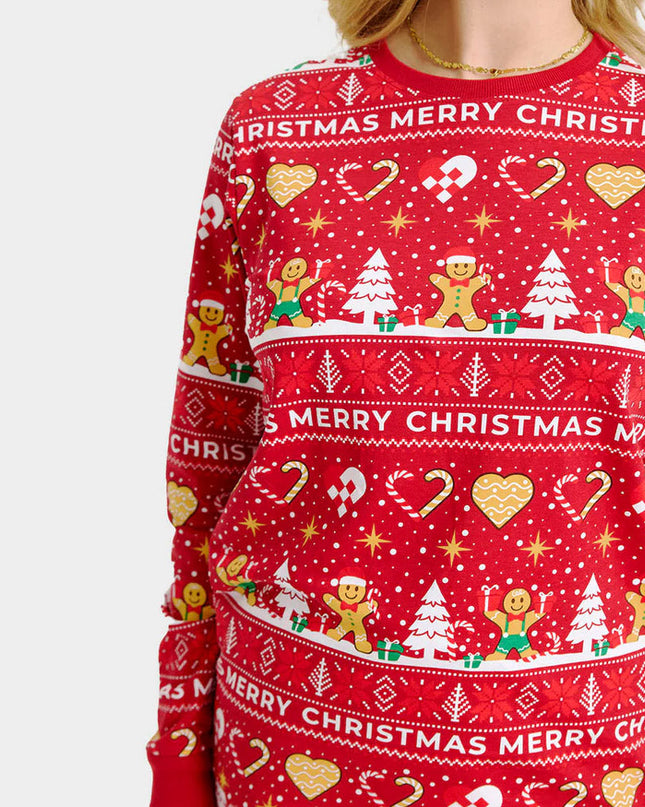 Unisex Red Christmas Pajamas with Cookies
