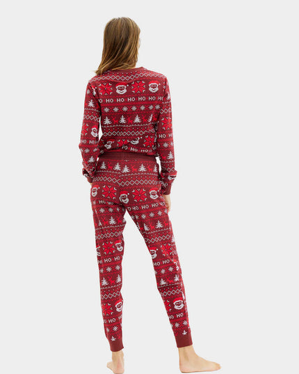 Pijamas Unisex Rojos Ho Ho Ho para Adultos