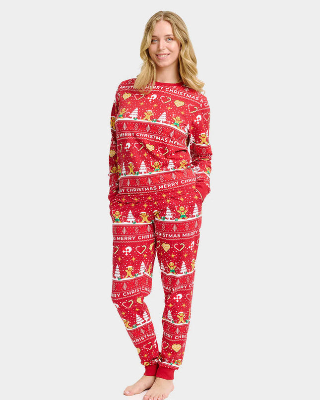 Unisex Red Christmas Pajamas with Cookies