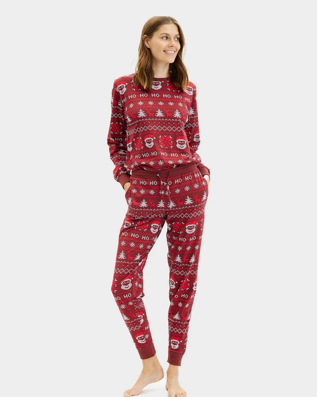 Unisex Røde Ho Ho Ho Julepyjamas til Voksne