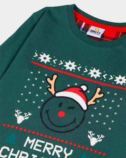 Green Christmas Pajamas with Smile for Boys
