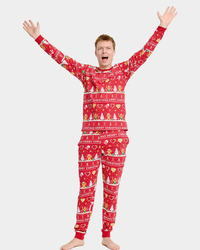 Unisex Red Christmas Pajamas with Cookies