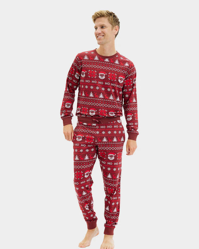 Unisex Røde Ho Ho Ho Julepyjamas til Voksne