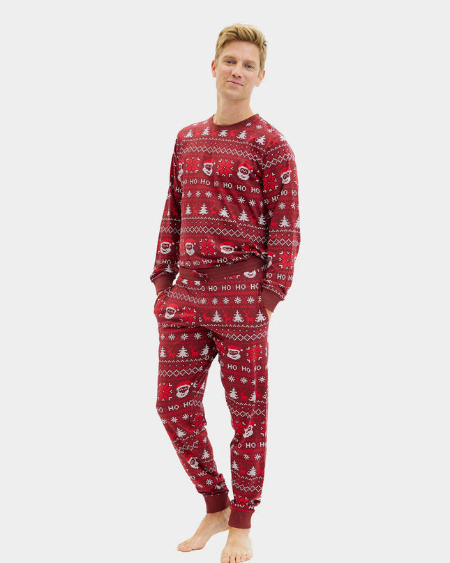 Unisex Røde Ho Ho Ho Julepyjamas til Voksne