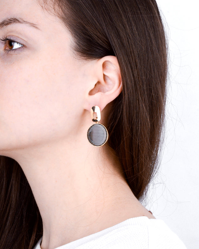 Black Striped Earrings