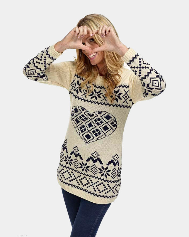 Beige julekjole med hjerte