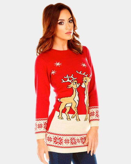 Baby Red Christmas Dress with Reindeer