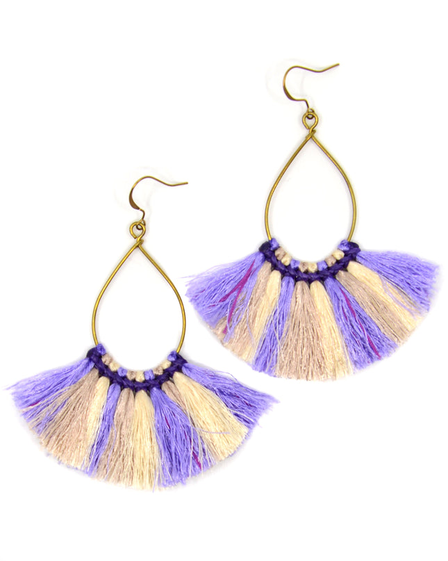 Purple Fringe Earrings for Christmas