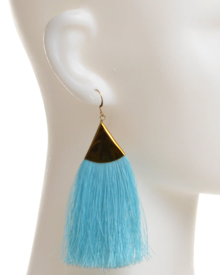 Blue Fringe Earrings for Christmas