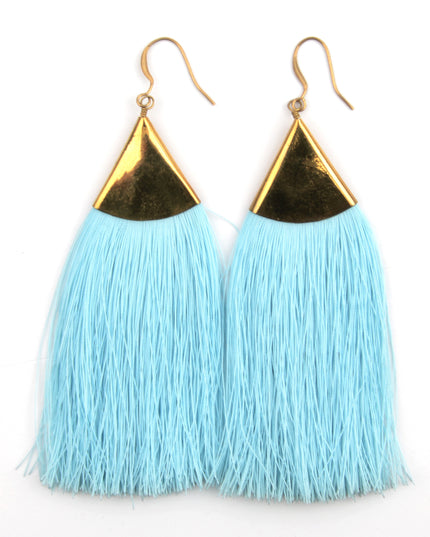 Blue Fringe Earrings for Christmas