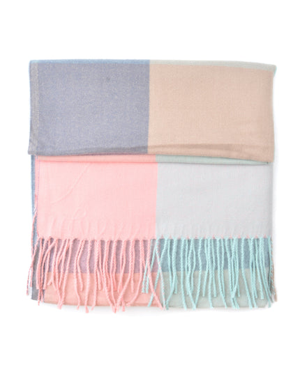 Mint-Pink Plaid Scarf