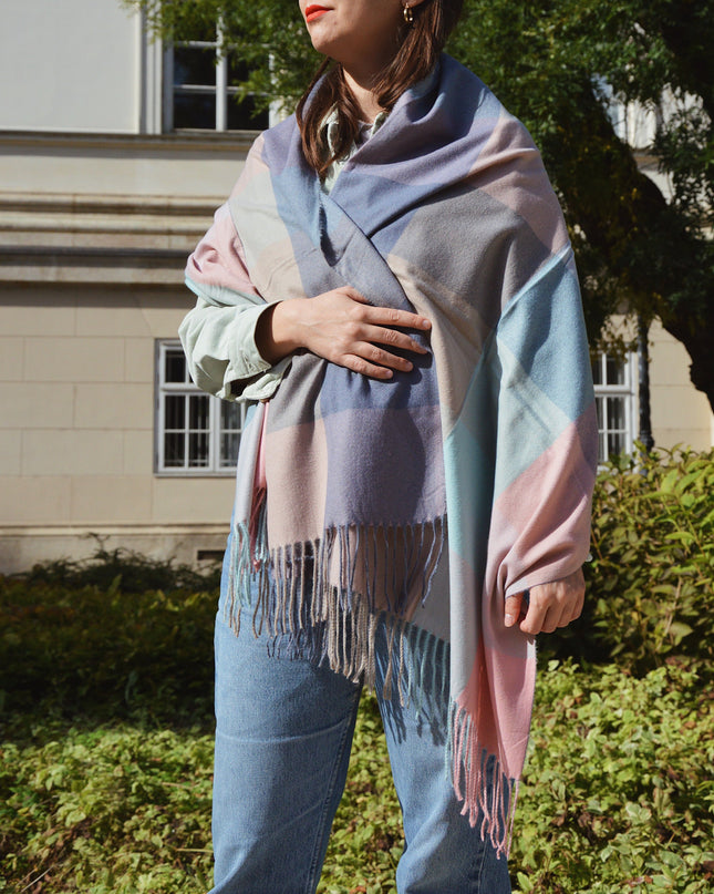 Mint-Rosa Ternet Tørklæde