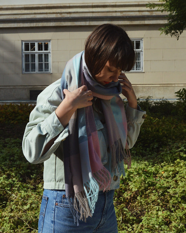 Mint-Rosa Ternet Tørklæde