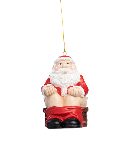 Santa Pooping Down the Chimney Figurine