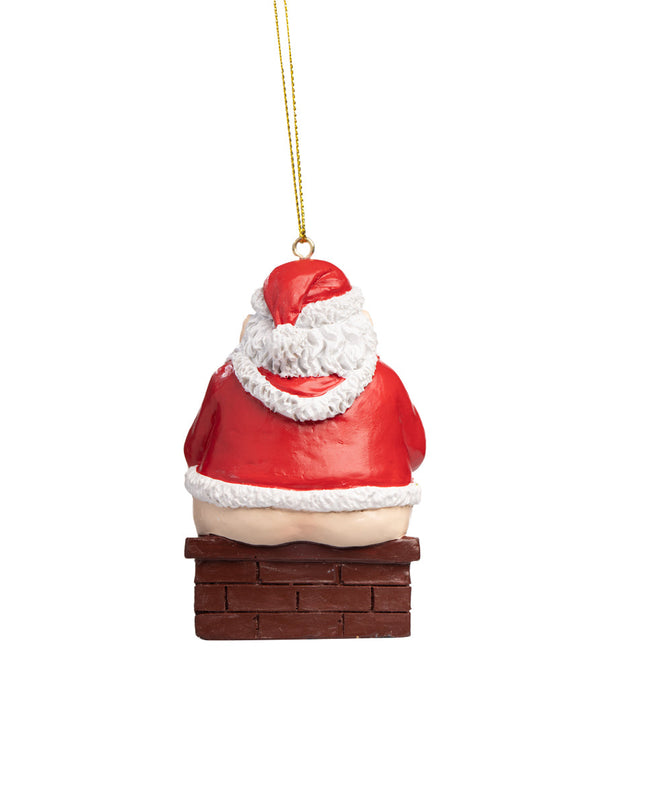 Santa der tisser ned i skorstenen figur