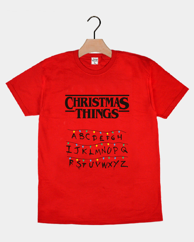 Red Christmas T-Shirt for Men and Women with Christmas Graphics