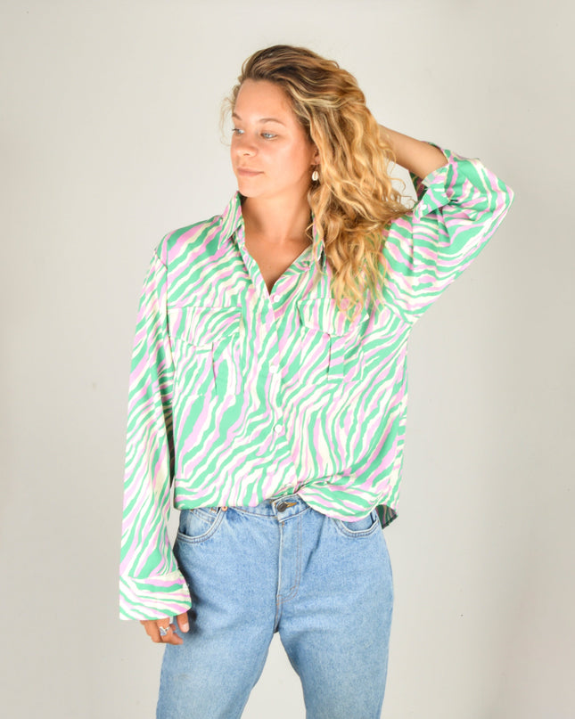 Blusa de Rayas Tigre Verde para Todas las Edades