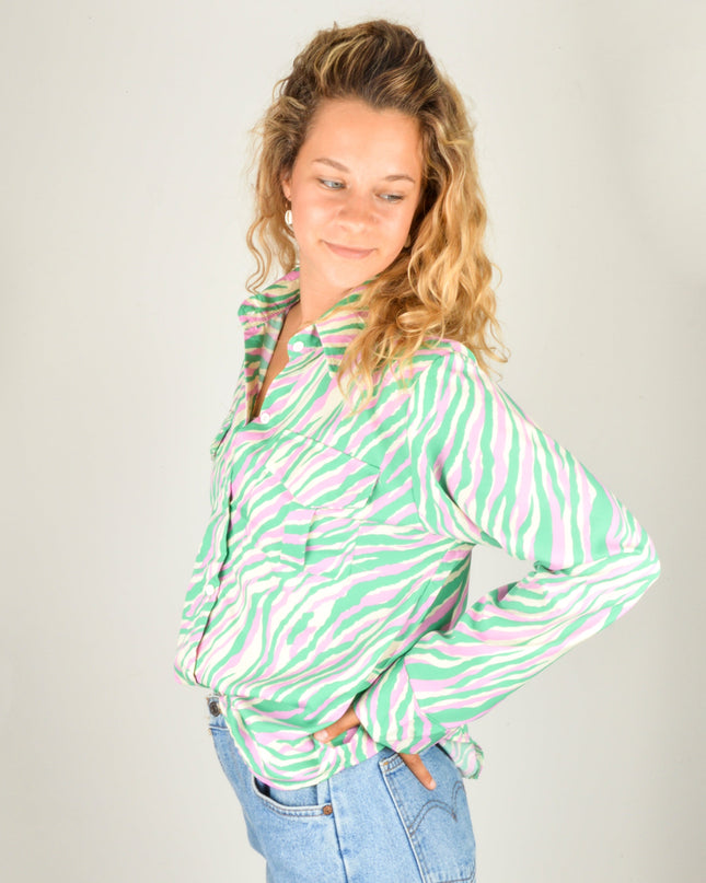 Blusa de Rayas Tigre Verde para Todas las Edades