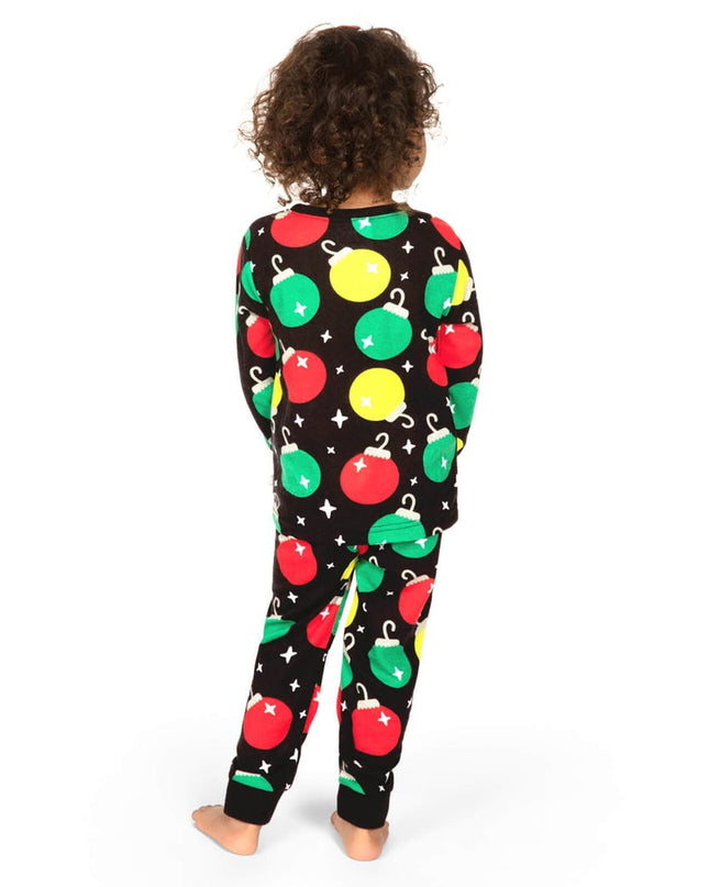 Toddler Girl's Ornaments Crew Neck Pajama Set