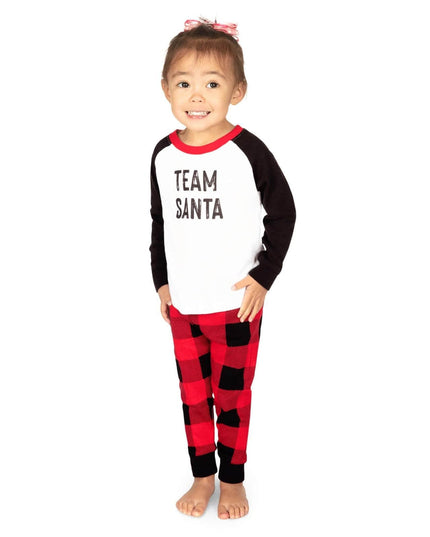 Toddler Girl's Team Santa Crew Neck Pajama Set