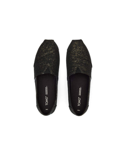 TOMS Alpargata Metallic Linen - Black Slippers