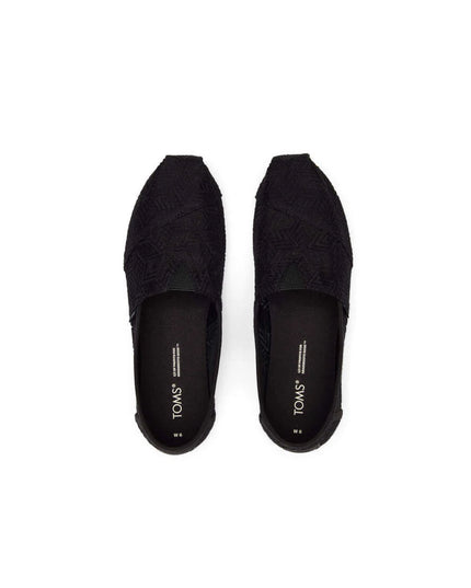 TOMS Alpargata Geometric Lace - Black Slippers