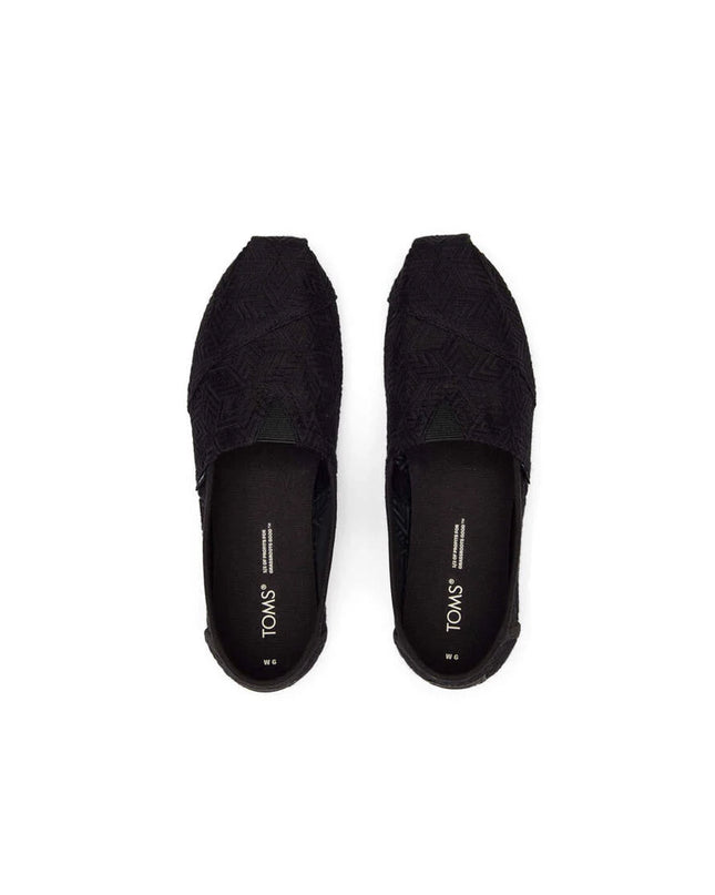 TOMS Alpargata Geometric Lace - Black Slippers