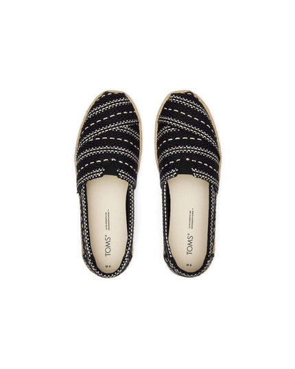 Black Chunky Global Woven Rope Espadrille Slippers by TOMS