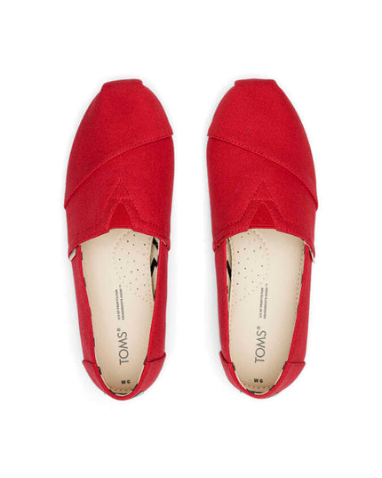 Red Recycled Cotton Canvas Slippers by TOMS