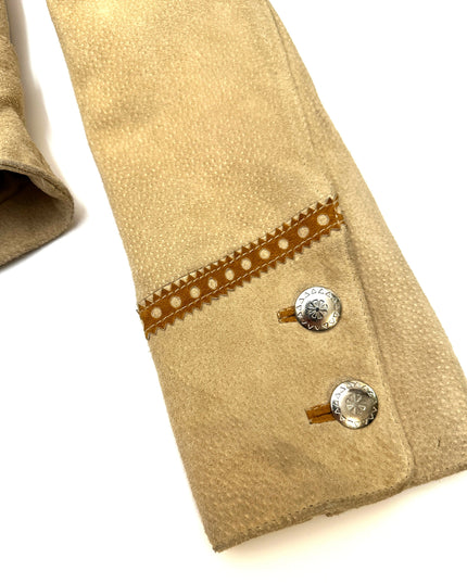 Vintage Brown Leather Jacket with Fringe