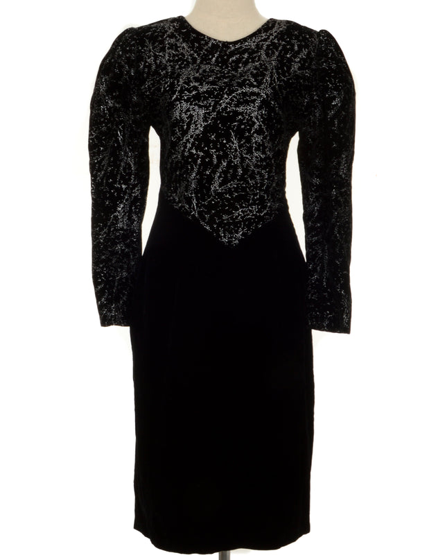 Vintage Velvet Dress - Black