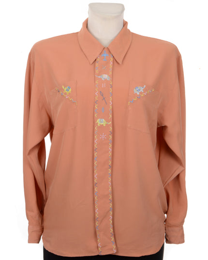 Vintage Elefant Print Bluse