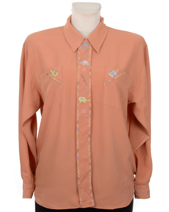 Vintage Elefant Print Bluse