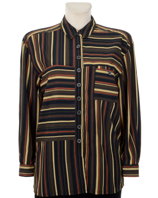 Vintage Stribet Bluse