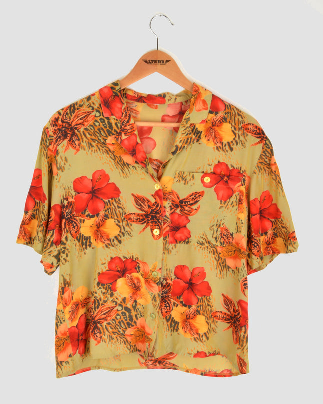 Hibiscus Vintage Bluse