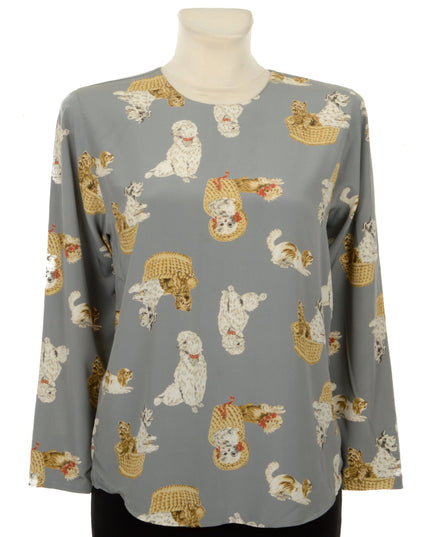 Vintage Blouse - Dogs Print