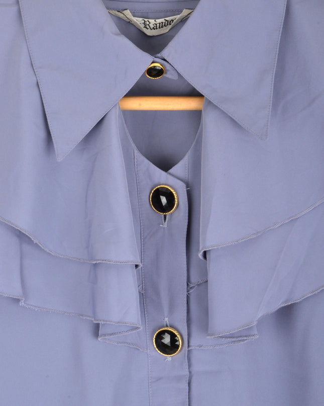 Vintage Blouse - Ruffled | Purple | Christmas Pajamas for All