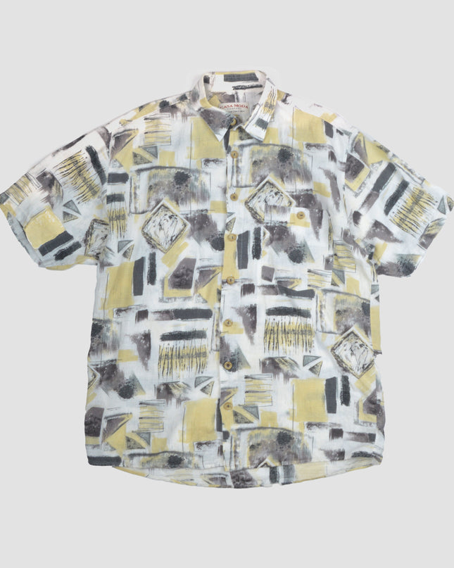 Vintage Shirt - Gray & Yellow | Ideal for Festive Occasions