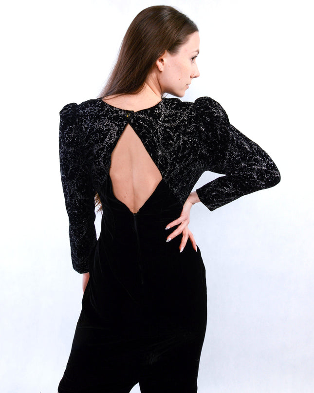 Vintage Velvet Dress - Black