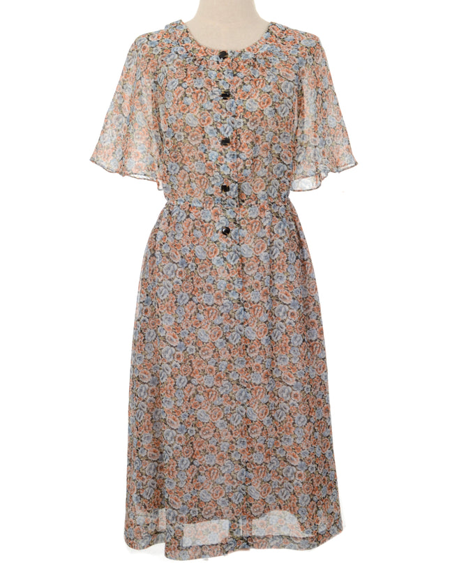 Vintage Dress - Brown Floral