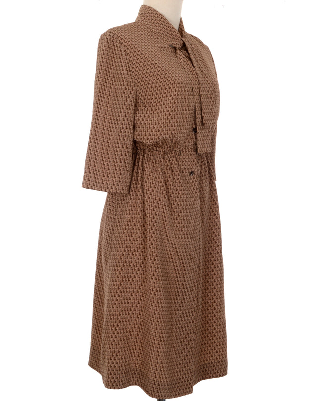 Vintage Dress - Brown | Perfect for Christmas Celebrations
