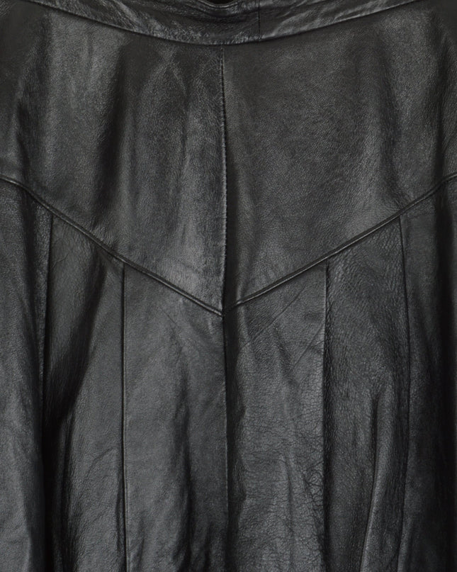 Black Vintage Leather Skirt