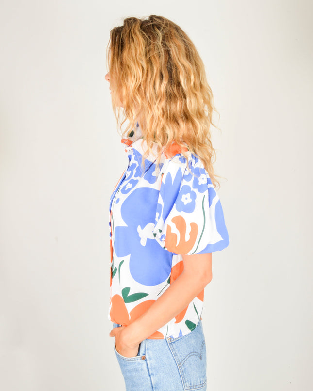 Blusa Bouquet Floral Blanca