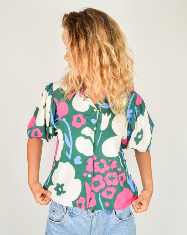Blusa Bouquet Floral Verde