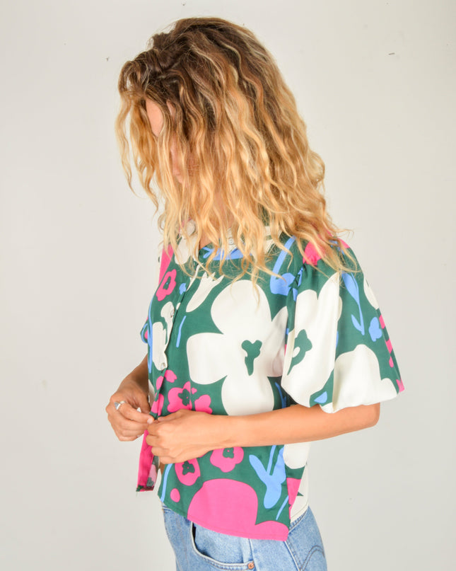 Blusa Bouquet Floral Verde