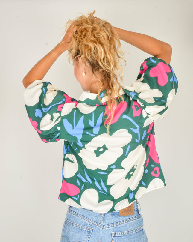 Blusa Bouquet Floral Verde