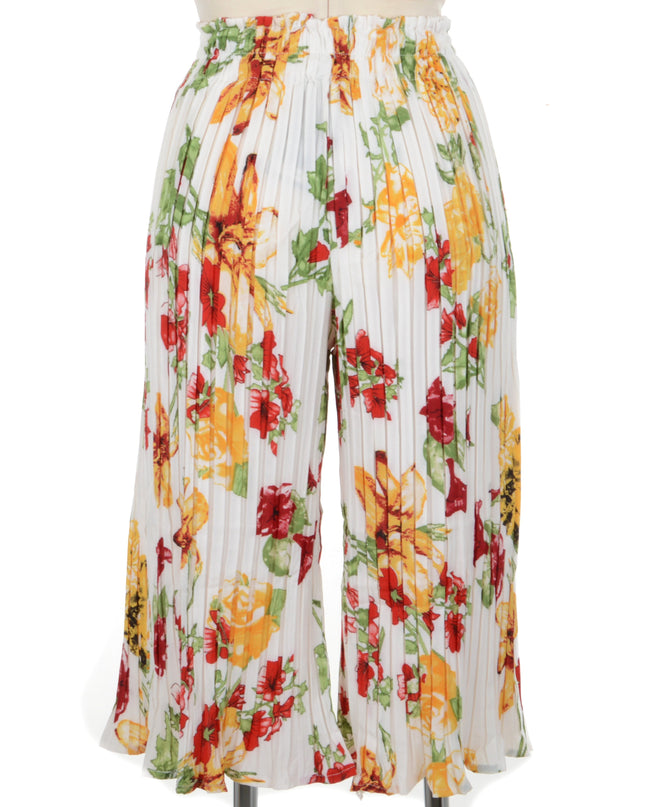 Hvide plisserede bukser I