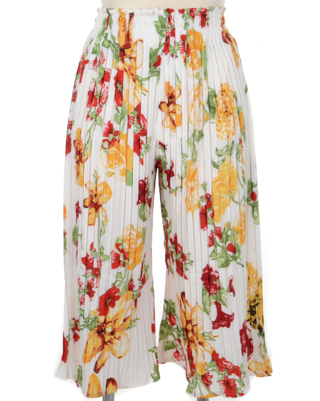 Hvide plisserede bukser I