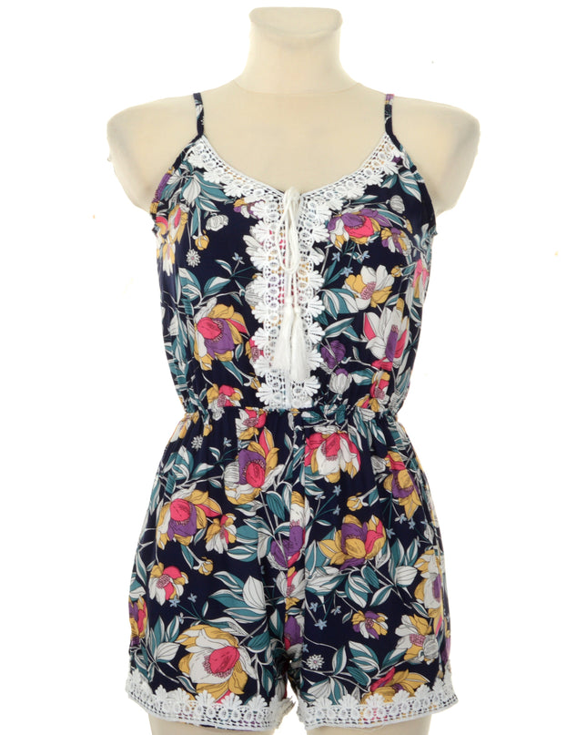 Blue Floral Romper
