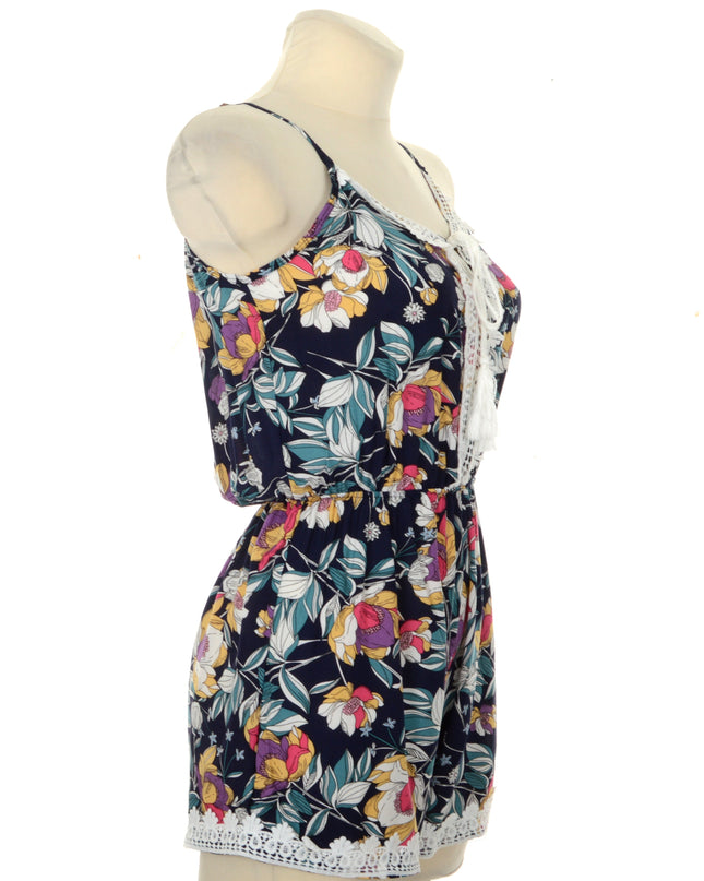 Blue Floral Romper